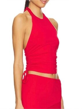 superdown Red Halter Tank Top